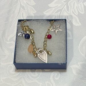 NWT Chico's 18”-21” Gold Necklace with Heart and Star Charms